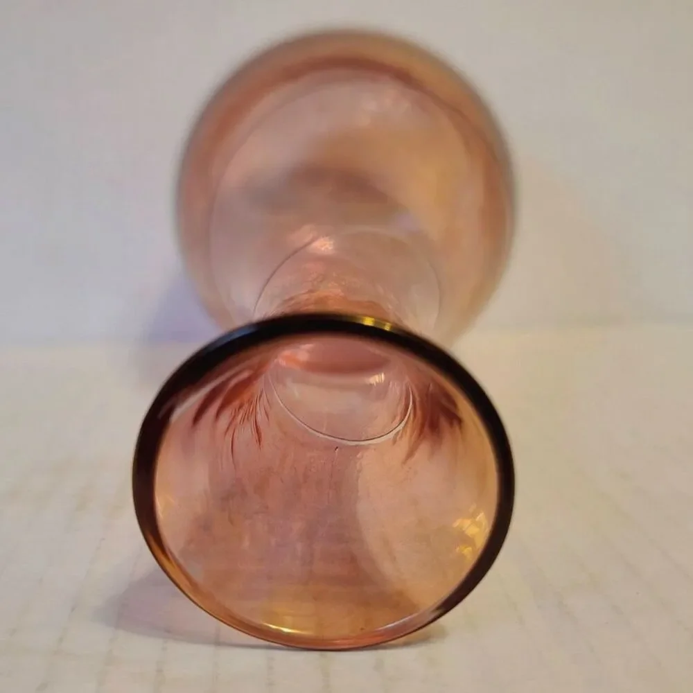 Vintage Saks‎ Fifth Avenue Pink Crystal Swirl Vase 8